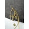 Kingston Brass 7" Center Deck-Mount Clawfoot Tub Faucet with Knurled Handle and Hand Shower, Brushed Brass AE8407RKX - alternate 3