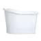 Kingston Brass 51" Cast Iron D-Shaped Single Slipper Pedestal Tub, No Faucet Drillings, White VCTND513029 - alternate 1
