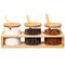 Basicwise 3-Piece Glass Containers with Bamboo Lids and Tray Holder - Decorative Storage for QI004709 - alternate 3