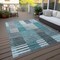 Homeroots 5' X 8' Teal Blue Aqua And Gray Striped Washable Indoor Outdoor Area Rug 581714 - alternate 2