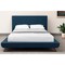 Homeroots Denim Blue Solid Wood Queen Upholstered Linen Bed 544842 - alternate 1