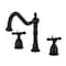 Kingston Brass Double-Handle Widespread Kitchen Faucet, Matte Black KB1790BEXLS - alternate 1