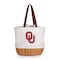 Picnic Time Family Of Brands NCAA Oklahoma Sooners Coronado Canvas and Willow Basket Tote - Picnic Bag 203-00-187-454-0 - alternate 1
