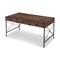 Homeroots 59" Brown Wood Wall Mounted H-Shape Writing Desk With Three Drawers 568259 - alternate 3