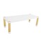 Homeroots 95" White and Gold Wood and Stainless Steel Dining Table 534370 - alternate 4