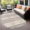 World Rug Gallery Distressed Geometric Indoor/Outdoor Area Rug 5 ft x 7 ft Oval Beige 8019BEIGE5OV - alternate 1