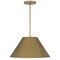 Homeroots 22" Antiqued Brass Aluminum Cone LED Dimmable Outdoor Pendent Hanging Light 683470 - alternate 3