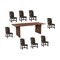 Homeroots Nine Piece Brown Solid Wood Dining Set with Eight Chairs 635836 - alternate 3