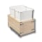 Century Components Kitchen Pull Out Waste Bin Container, 34 Qt White Double, Maple - SIGBM145-34PF - alternate 1