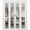 Sartodoors Sliding Closet Double Bi-fold Doors, Lucia 2666 White Silk with Clear Glass and Aluminum Strips, S LUCIA2666DBF-WS-96 x 80 (4* 24x80) - alternate 1