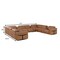 Homeroots Chestnut Italian Leather Power Reclining U Shaped Ten Piece Corner Sectional With Console 634694 - alternate 2