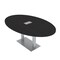 Skutchi Designs Oval Conference Table With Power, 48 in W, 84 in L, Black HAR-OVL-48X84-DOU-U999ST19-ESIL - alternate 1