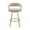 Homeroots 26" Taupe and Gold Fabric and Stainless Steel Low Back Counter Height Swivel Bar Chair 569146 - alternate 3