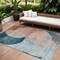 Homeroots 9' X 12' Rust Beige And Teal Blue Geometric Washable Indoor Outdoor Area Rug 604939 - alternate 1