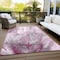 Homeroots 3' X 5' Pink Abstract Washable Non Skid Indoor Outdoor Area Rug 559598 - alternate 2