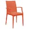 Leisuremod Weave Mace Indoor/Outdoor Arm Chair, Orange MCA19OR - alternate 1