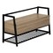 Homeroots 42in Taupe and Black Metal Storage Bench with Flip Top 489778 - alternate 3