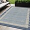 Homeroots 5' X 8' Navy Blue And Denim Blue Striped Washable Indoor Outdoor Area Rug 610487 - alternate 1