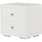 Homeroots 19" White Solid and Manufactured Wood Two Drawer Nightstand 526870 - alternate 3