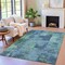 Homeroots 9' X 12' Teal Blue And Pale Aqua Abstract Washable Indoor Outdoor Area Rug 630793 - alternate 3