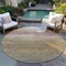 Homeroots 8' Tan And Beige Round Abstract Washable Indoor Outdoor Area Rug 618156 - alternate 4