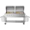 Koolmore 60 in. 8-Burner Commercial Outdoor Propane Gas Grill with 2 Roll Dome Covers in Stainless-Steel CGKIT6-D30D30 - alternate 1
