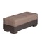 Homeroots 52" Brown Chenille And Faux Leather Tufted Storage Ottoman 608892 - alternate 2