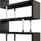 Homeroots 67" Espresso And Silver Metal and Wood Three Tier Etagere Bookcase 555011 - alternate 2