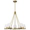 Nuvo Valentine, 5 Light Chandelier, Vintage Brass Finish, Hammered Glass 60/8268 - alternate 2