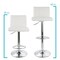 Elama 2 Piece Tufted Faux Leather Adjustable Bar Stool in White with Chromed Base ELM-7228-WHT - alternate 2