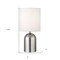 Homeroots 13" Silver Metal Cylinder Table Lamp With White Drum Shade 546118 - alternate 2