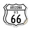 Signmission Arizona Route Marker Shield Sign Us 66, 6 inch X 6 inch, Vinyl Decal, 2PK SHI-D-2PACK-6-360 - alternate 1