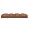 Homeroots 169" Chestnut Italian Leather Reclining USB Sofa 632890 - alternate 2