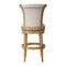 Homeroots 30" Beige and Natural Fabric and Solid Wood Bar Height Swivel Bar Chair 534316 - alternate 2