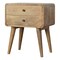 Homeroots 22" Oak Solid Wood Two Drawer Nightstand 722566 - alternate 1