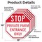 Signmission Stop Private Farm Entrance Only, 10 inch X 10 inch, Aluminum Metal Signs, 5PK OC-A-5Pack-10-229 - alternate 2