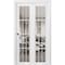 Sartodoors Sliding Closet Bi-fold Doors, Felicia 3355 White Silk with Clear Glass, Sturdy Tracks Moldings Tri FELICIA3355BF-WS-36 - alternate 1