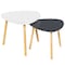 Homeroots Set of Two 22" Oak And Gray and White Nested Tables, 2PK 529141 - alternate 3