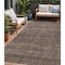 Homeroots 5' X 8' Coffee And Ivory Geometric Washable Indoor Outdoor Area Rug 605585 - alternate 1