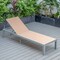 Leisuremod Marlin Patio Chaise Lounge Chair with Grey Aluminum Frame, Light Brown MLGR-77LBR - alternate 2