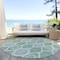Homeroots 8' Sage Ivory And Teal Blue Round Floral Medallion Washable Indoor Outdoor Area Rug 614631 - alternate 2
