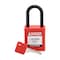 Brady Padlock, Keyed Different, Nylon, Red, 1 1/2 in Shackle Height, 1 1/2 in Body Width, 1 No. of Keys SDPL-RED-38PL-KD - alternate 1