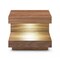 Homeroots Contemporary LED Lit Walnut Nightstand with One Drawer 473033 - alternate 1
