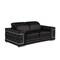 Homeroots 71" Black And Silver Genuine Leather Loveseat 546440 - alternate 3