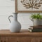 Homeroots 9" Gray Resin Round Pitcher Vase 632618 - alternate 2
