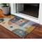 Homeroots 3' X 5' Green Purple And Blue Geometric Washable Indoor Outdoor Area Rug 604408 - alternate 1