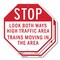 Signmission Stop Look Both Ways High Traffic Ar, 10 inch X 10 inch, Aluminum Metal Signs, 2PK OC-A-2PACK-10-212 - alternate 1