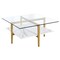 Homeroots 32" White And Gold Glass And Steel Square Coffee Table With Shelf 521991 - alternate 1