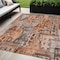 Homeroots 5' X 8' Orange Copper And Salmon Village Houses Washable Indoor Outdoor Area Rug 577866 - alternate 1