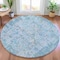 Homeroots 8' Blue And Silver Round Patchwork Washable Indoor Outdoor Area Rug 631421 - alternate 2